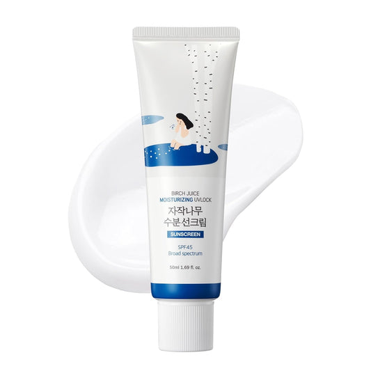 Birch Juice Moisturizing UV LOCK SPF 45 | NBC No1 SPF, Glow Sunscreen for Daily Skincare, Non-Toxic, UV Protection, Lightweight, Oil-Free, Organic, Korean Sunscreen (1.69 Fl Oz)