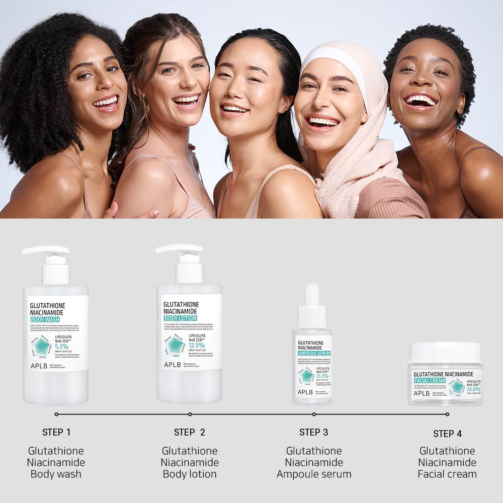Glutathione Niacinamide Body Wash | LIPO GLUTA NIAC CEN™ 5.3% 10.14 Fl.Oz/Korean Skincare, Gentle Ingredients for the Safety of Your Skin, Long Lasting Deep Moisture for Soft Skin