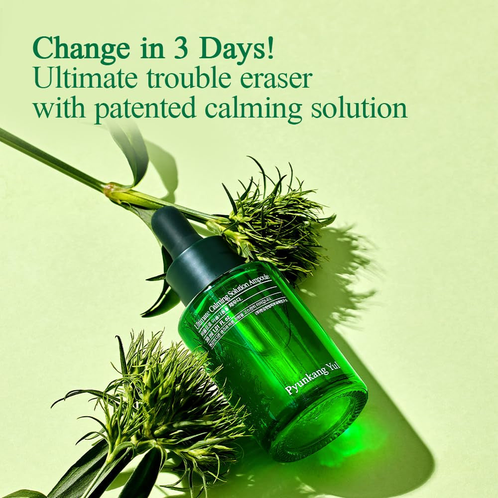 PKY Ultimate Calming Solution Ampoule for Sensitive Skin with Patented Ingredients, Serum Intensely Calms & Soothes Redness with Cica & Tea Tree, Korean Skincare (1.01 Fl. Oz, 30Ml)