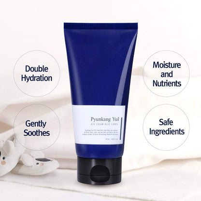 PKY ATO Cream Blue Label - Long Lasting Strong Moisture and Nutrients Hyaluronic Acids, Natural Safe Ingredients Ceramide Skin Barrier from Double Hydration Baby Lotion 4.06 Fl. Oz