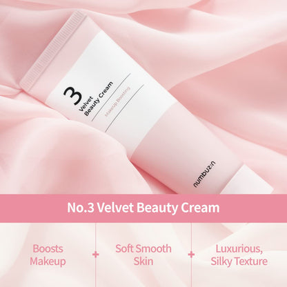 No.3 Cream | Velvet Beauty Cream | Hydration, Textured Skin, Poreless, Smooth Skin, Makeup Prep, Primer, Niacinamide | 2.02 Fl. Oz.
