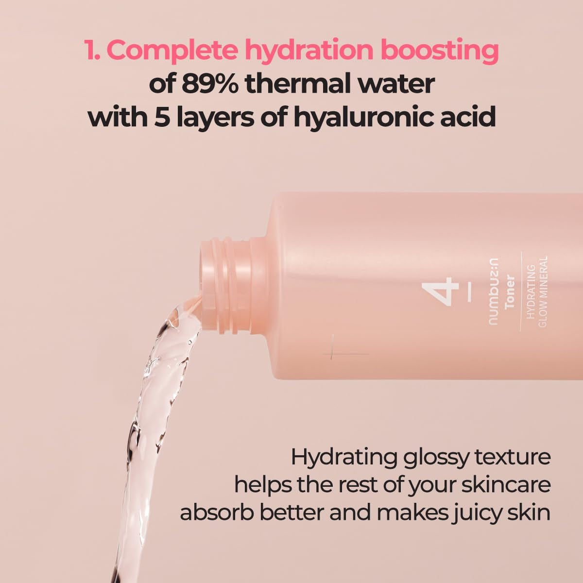 No.4 Toner | Hydrating Glow Mineral Toner | Thermal Water, Hyaluronic Acid, Niacinamide | Deep Hydration, Glowing Skin, Makeup Booster, Gentle Exfoliation, Soothing | 6.76 Fl. Oz.