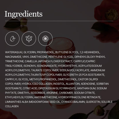 Camellia Deep Collagen Firming Cream 1.69 Fl Oz, Elasticity-Enhancing Face Moisturizer with Multi-Collagen for Long-Lasting Hydration, Smooth and Firm Skin, Pore Tightening, Korean Skincare