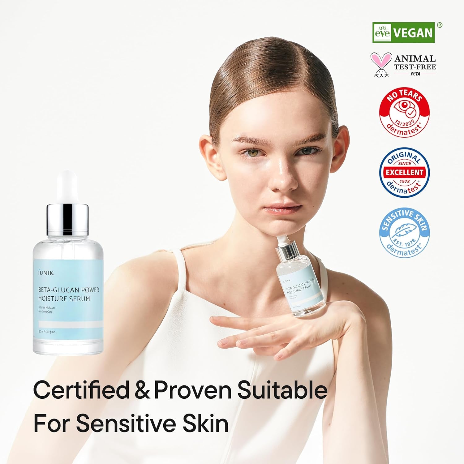 Beta-Glucan Power Deep Moisture Vegan Serum Intense Hydration Mushroom Yeast Extracts Naturally-Derived - Dry Mature Sagging Sensitive Skin Cell Regenerating Lifting Korean Skincare