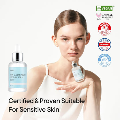 Beta-Glucan Power Deep Moisture Vegan Serum Intense Hydration Mushroom Yeast Extracts Naturally-Derived - Dry Mature Sagging Sensitive Skin Cell Regenerating Lifting Korean Skincare