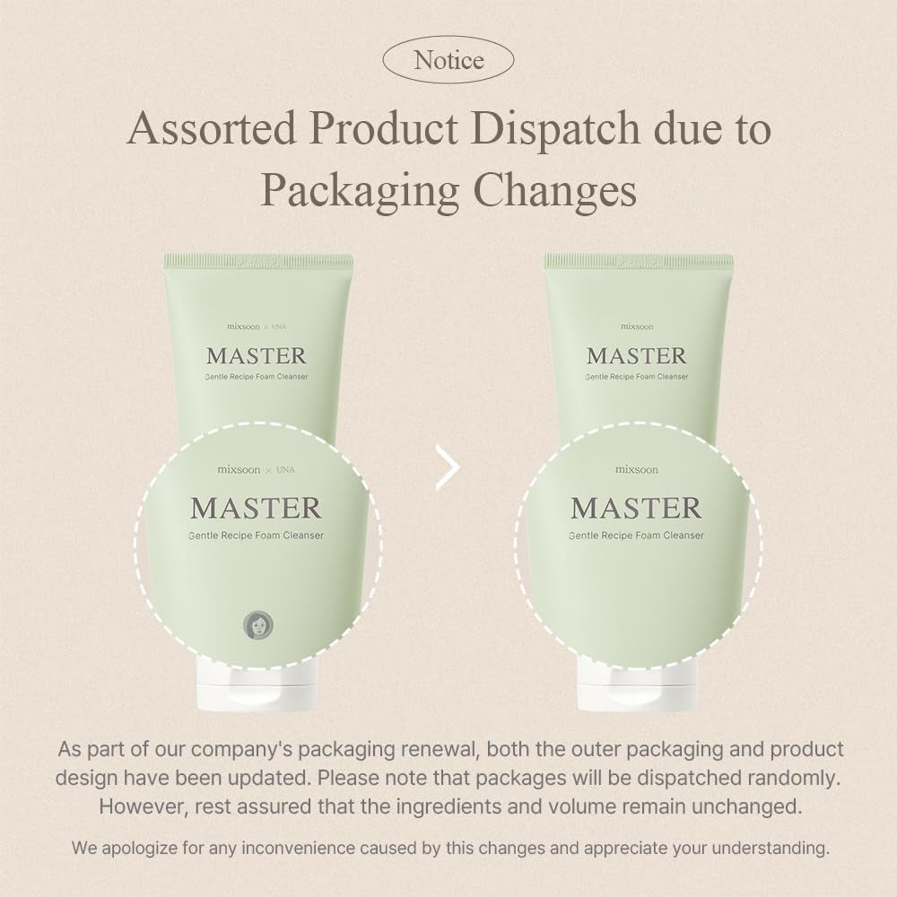 ] Master Gentle Recipe Foam Cleanser 5.07 Fl Oz / 150Ml | Mild Exfoliation Cleanser for Dry and Sensitive Skin That Improves Skin Texture and Sebum Care | Vegan, Cruelty Free