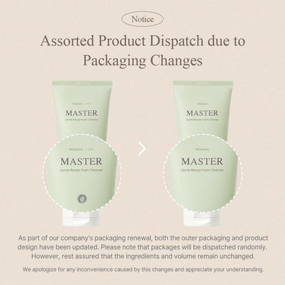 ] Master Gentle Recipe Foam Cleanser 5.07 Fl Oz / 150Ml | Mild Exfoliation Cleanser for Dry and Sensitive Skin That Improves Skin Texture and Sebum Care | Vegan, Cruelty Free