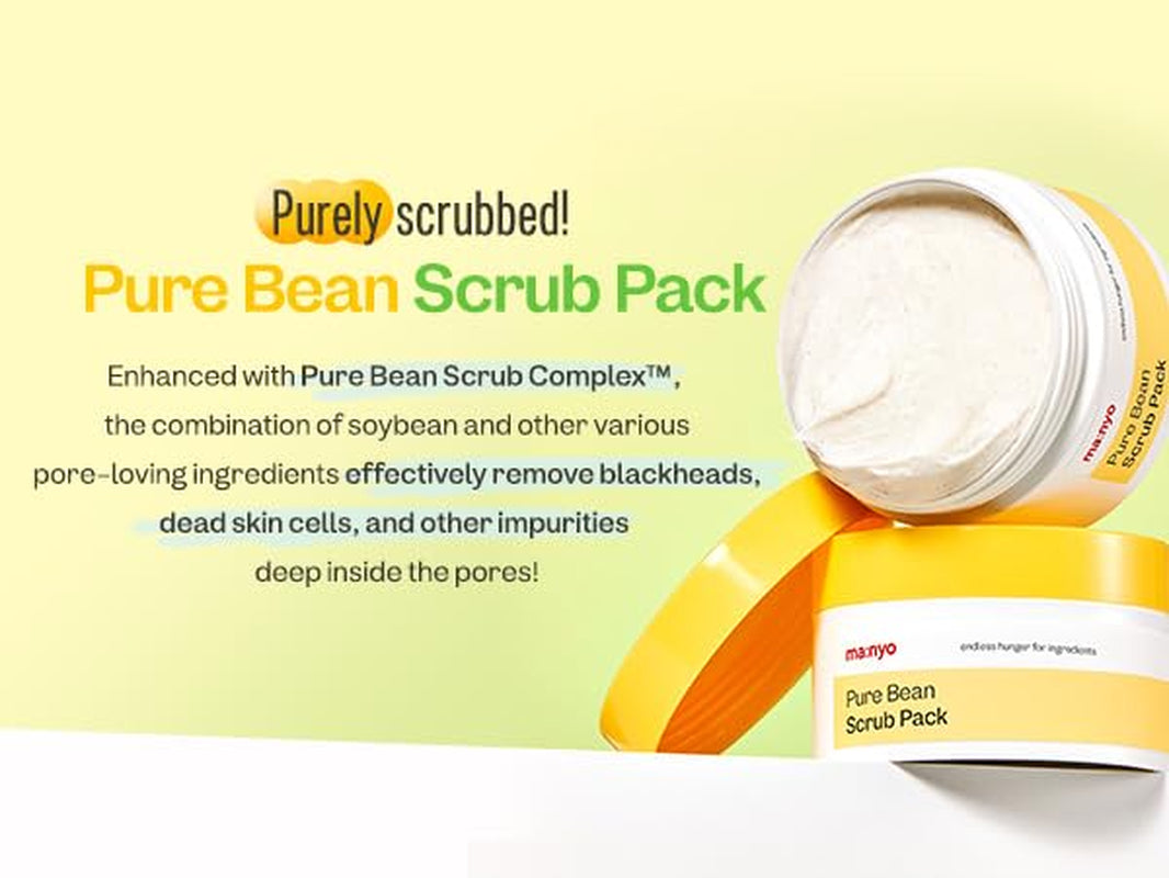 Pure Bean Scrub Pack - Daily Facial Scrub, Gentle Exfoliate & Pore Care (100G/3.52Oz) - Hydration & Smoothness
