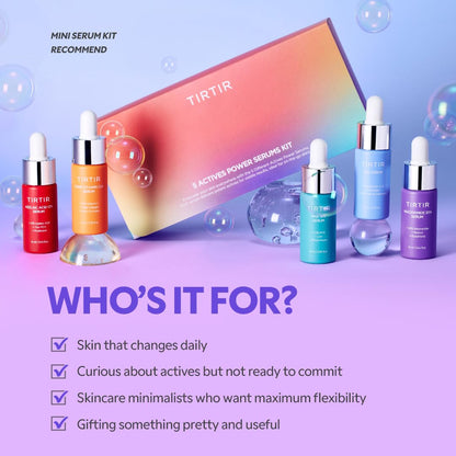 5 Actives Power Serums Kit – Korean Skin Care Set with Vitamin C, Niacinamide, Azelaic & Hyaluronic Acid, Hydrating Serum, Radiance Boost, Nourishment, Travel Essentials, Skincare Gift