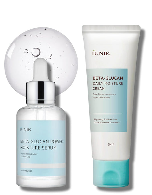 Beta Glucan Daily Moisture Cream Beta-Glucan Power Deep Moisture Serum Intense Hydration Fortifying Skin Barrier Ultra Intense Hydrating Moisturizing Facial Moisturizer Korean