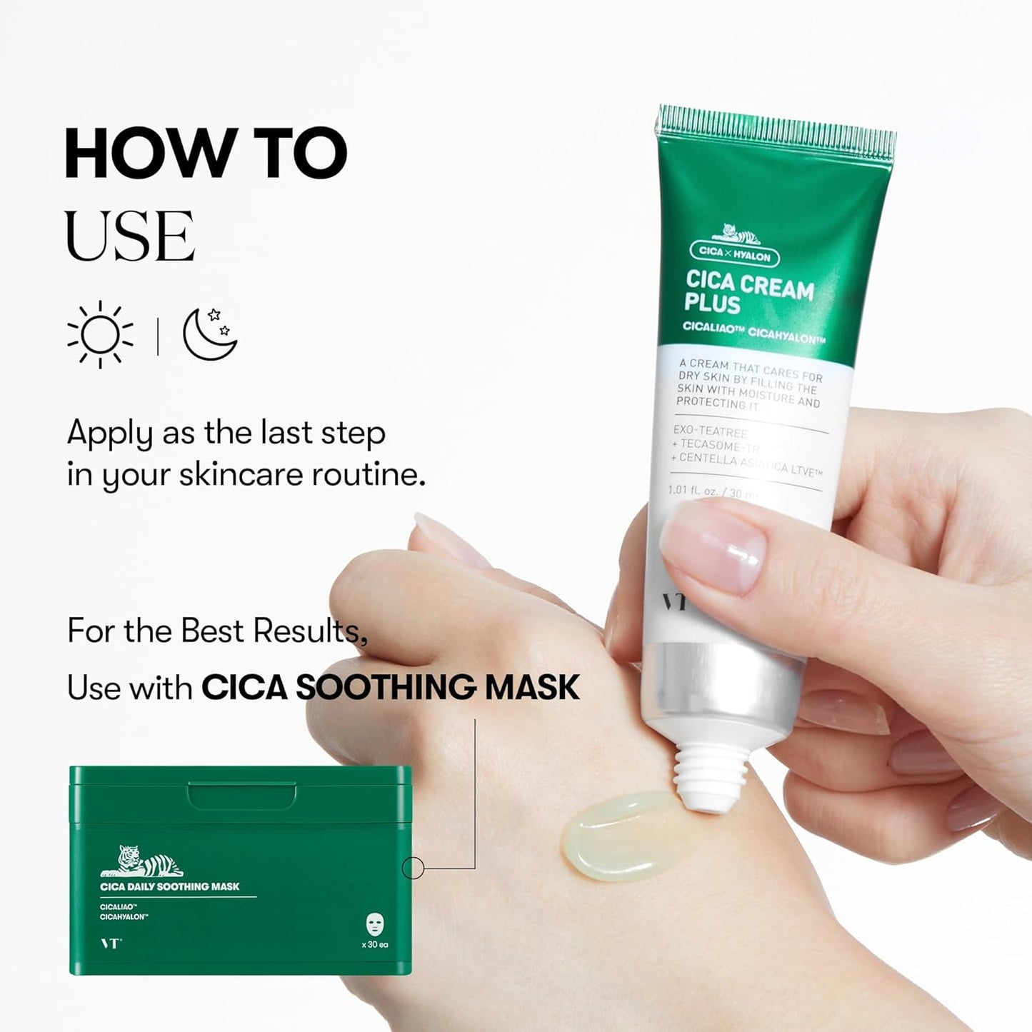 Cica Cream Plus, Hydrating & Calming Face Moisturizer with Centella Asiatica, Lightweight Soothing Cream for Acne, Oily, Dry and Sensitive Skin, Korean Skincare for Acne Prone Skin