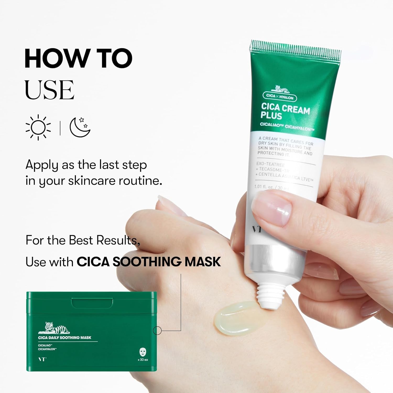 Cica Cream Plus, Hydrating & Calming Face Moisturizer with Centella Asiatica, Lightweight Soothing Cream for Acne, Oily, Dry and Sensitive Skin, Korean Skincare for Acne Prone Skin
