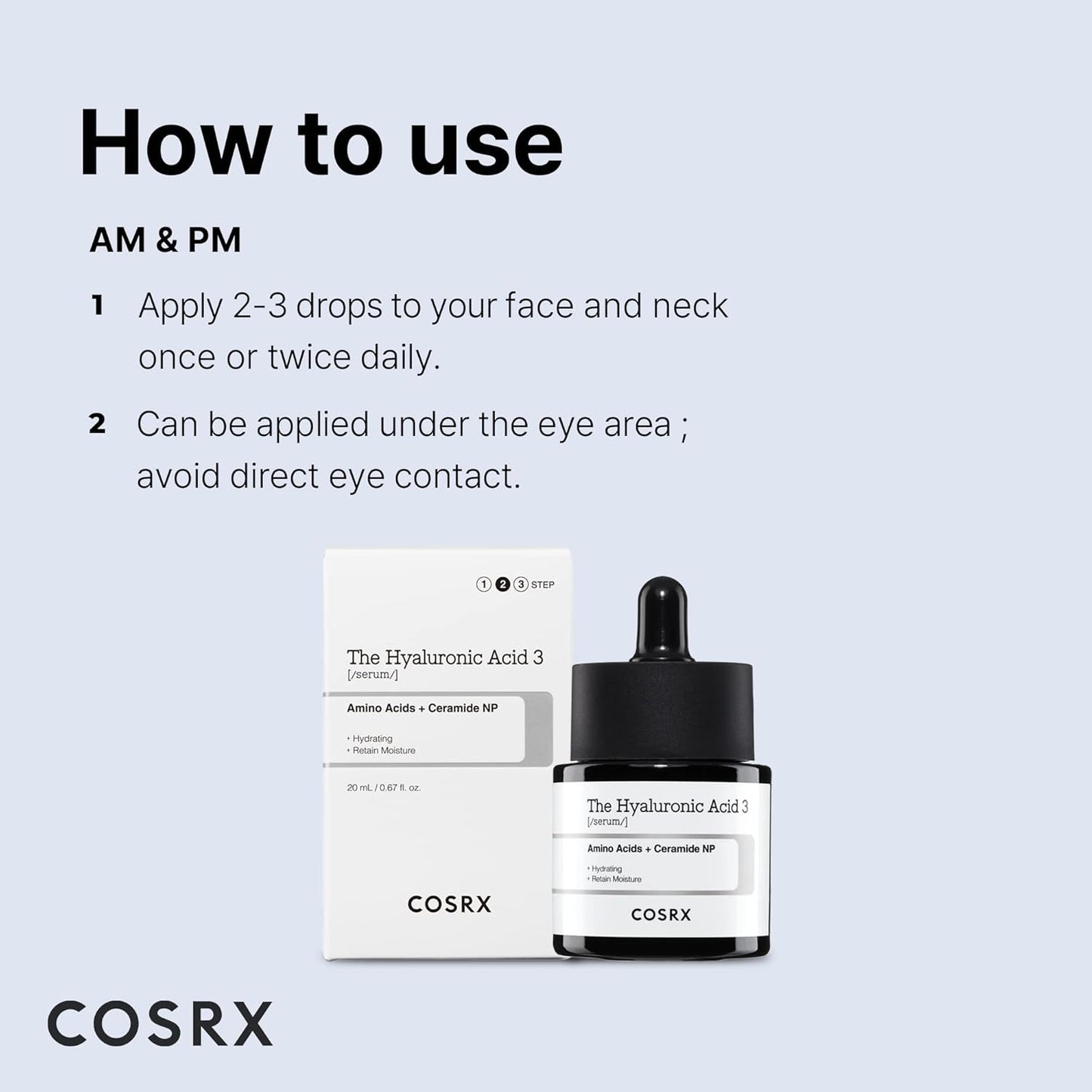 Pure Sodium Hyaluronic Acid 3% Serum, Hydration & Moisture Boosting Facial Serum for Fine Lines & Wrinkles, Plump & Repair Dry Skin, 0.67Fl.Oz/20Ml, No Artificial Fragrance, Korean Skin Care