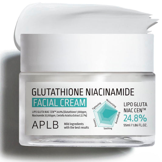 Glutathione Niacinamide Facial Cream | LIPO GLUTA NIAC CEN™ 24.8% 1.86 Fl.Oz/Korean Skincare, Deep Hydration, Niacinamide, Improve Skin Elasticity, Improve Skin Texture
