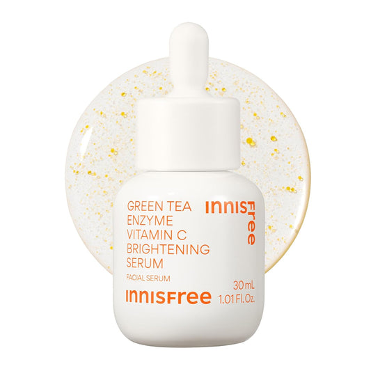 Green Tea Enzyme Vitamin C Serum for Brightening Dark Spot Correction, Korean Face Serum for Radiant Glow