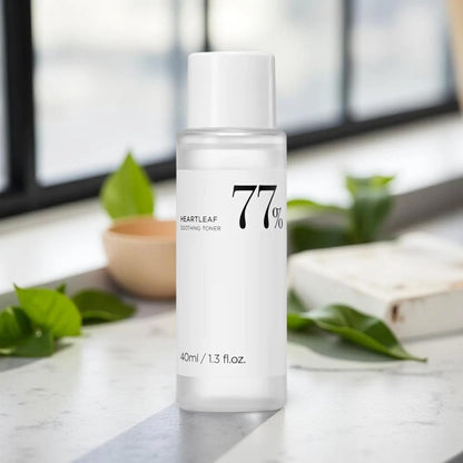 Mini Soothing Toner with 77 Heartleaf, Perfect for Travel Size (1.35 Fl Oz), Skin Soothing Ph 5.5 Trouble Care, Hydrating, Purifying, Vegan, Korean Skincare, 40Ml