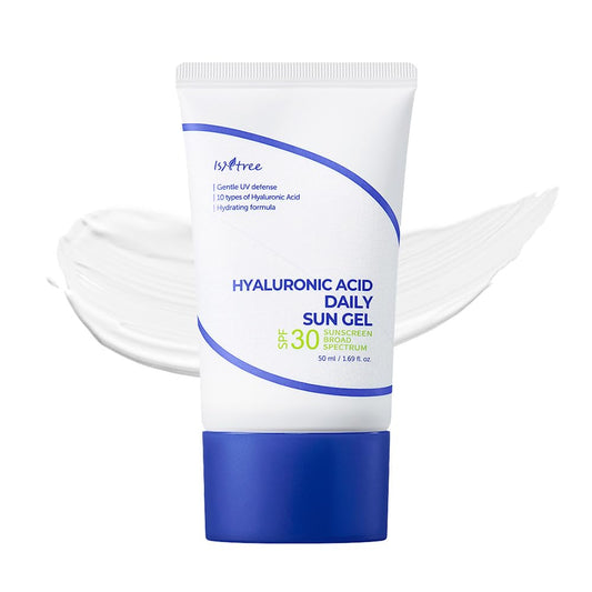 Hyaluronic Acid Daily Sun Gel 50Ml, 1.69 Fl Oz | SPF 30 | Korean Skincare | Moisturizing | No White Cast | Lightweight | Mild Formula | Daily SPF | Korean Sunscreen | Broad Spectrum