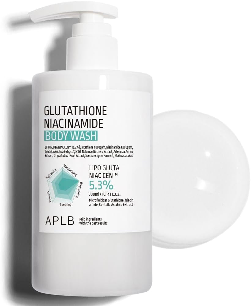 Glutathione Niacinamide Body Wash | LIPO GLUTA NIAC CEN™ 5.3% 10.14 Fl.Oz/Korean Skincare, Gentle Ingredients for the Safety of Your Skin, Long Lasting Deep Moisture for Soft Skin