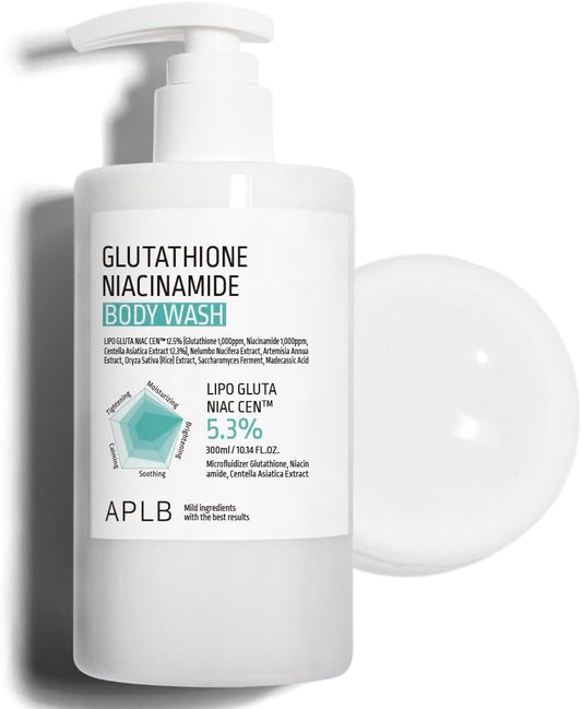 Glutathione Niacinamide Body Wash | LIPO GLUTA NIAC CEN™ 5.3% 10.14 Fl.Oz/Korean Skincare, Gentle Ingredients for the Safety of Your Skin, Long Lasting Deep Moisture for Soft Skin
