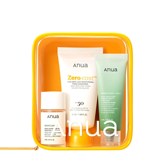 Sun-Ready Travel Kit, Zero-Cast Sunscreen & Cleansing Oil & Face Wash. Korean Sunscreen with Mini Size Double Cleansing Routine ,Korean Skincare Set