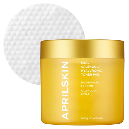 Calendula PHA Hyaluronic Toner Pads | Vegan, Cruelty Free | Exfoliating, Refining Pores & Hydrating for Dry, Sensitive, Acne-Prone Skin | 60 Pads | No Sulfates and Artificial Fragrance