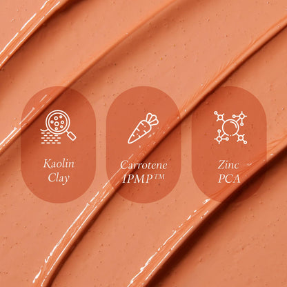 Carrotene IPMP 3-Min Quick Dry Pore Caring Clay Mask | Kaolin & Zinc PCA | Reduces Pores & Sebum | Cooling Effect | Vegan | Gentle Exfoliation | Korean Skin Care | 100G 3.52 Oz.