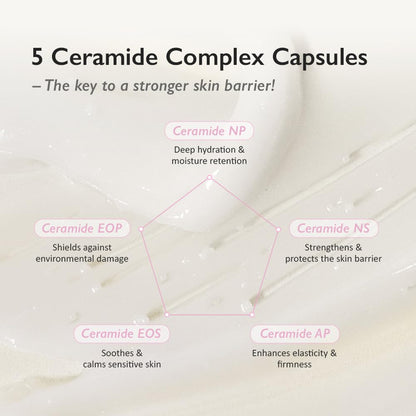 Wonder Black Rice 5 Ceramide Barrier Moisturizing Cream, Daily Skin Barrier Care, Long-Lasting Hydration, Soothing & Nourishing, Ceramide Capsules, Korean Skincare, 1.69 Fl.Oz