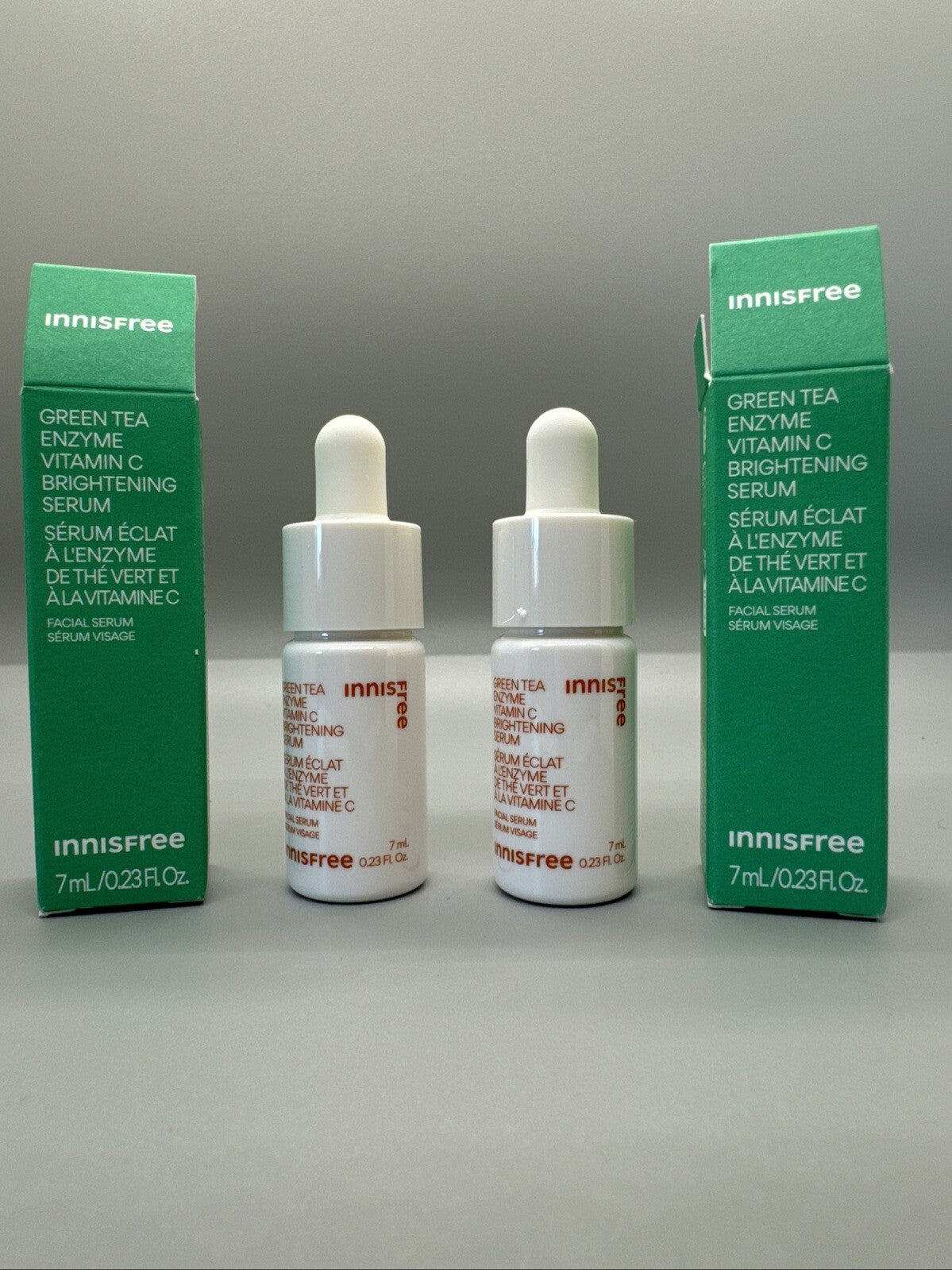 {E2} 2X Innisfree Green Tea Enzyme Vitamin C Brightening Serum 7Ml/0.23Floz.