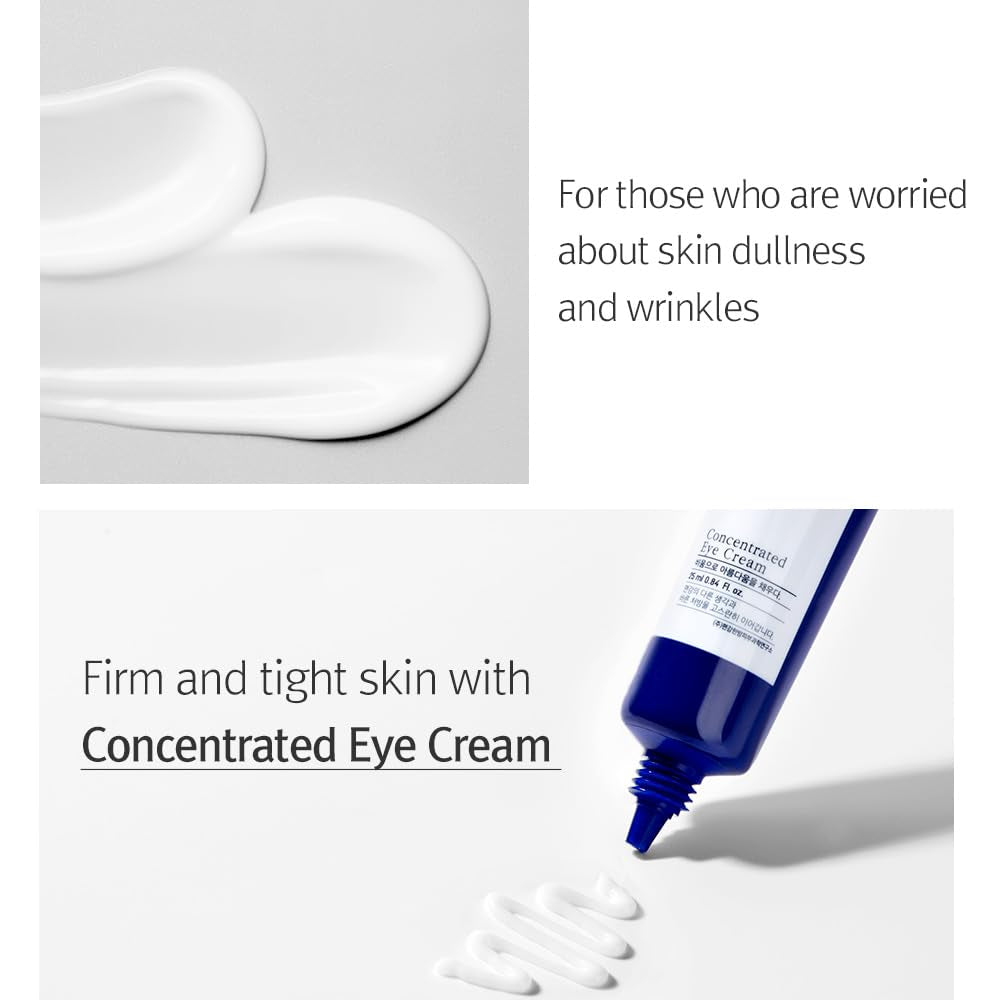 PKY Concentrated Eye Cream 0.84 Fl. Oz., 2-In-1 Care for Wrinkles and Dark Circles with Shea Butter, Astragalus Root, Saponin, and Isoflavonoids for Firm, Radiant Skin