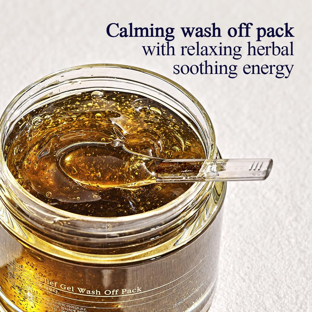 PKY Calming Relief Gel Wash off Pack 100G, Soothing & Refreshing Gel Mask for Sensitive Skin