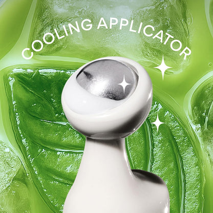 Green Tea Caffeine Depuffing Eye Serum with Niacinamide, Cooling Korean Eye Roll-On for Hydration and Brightening