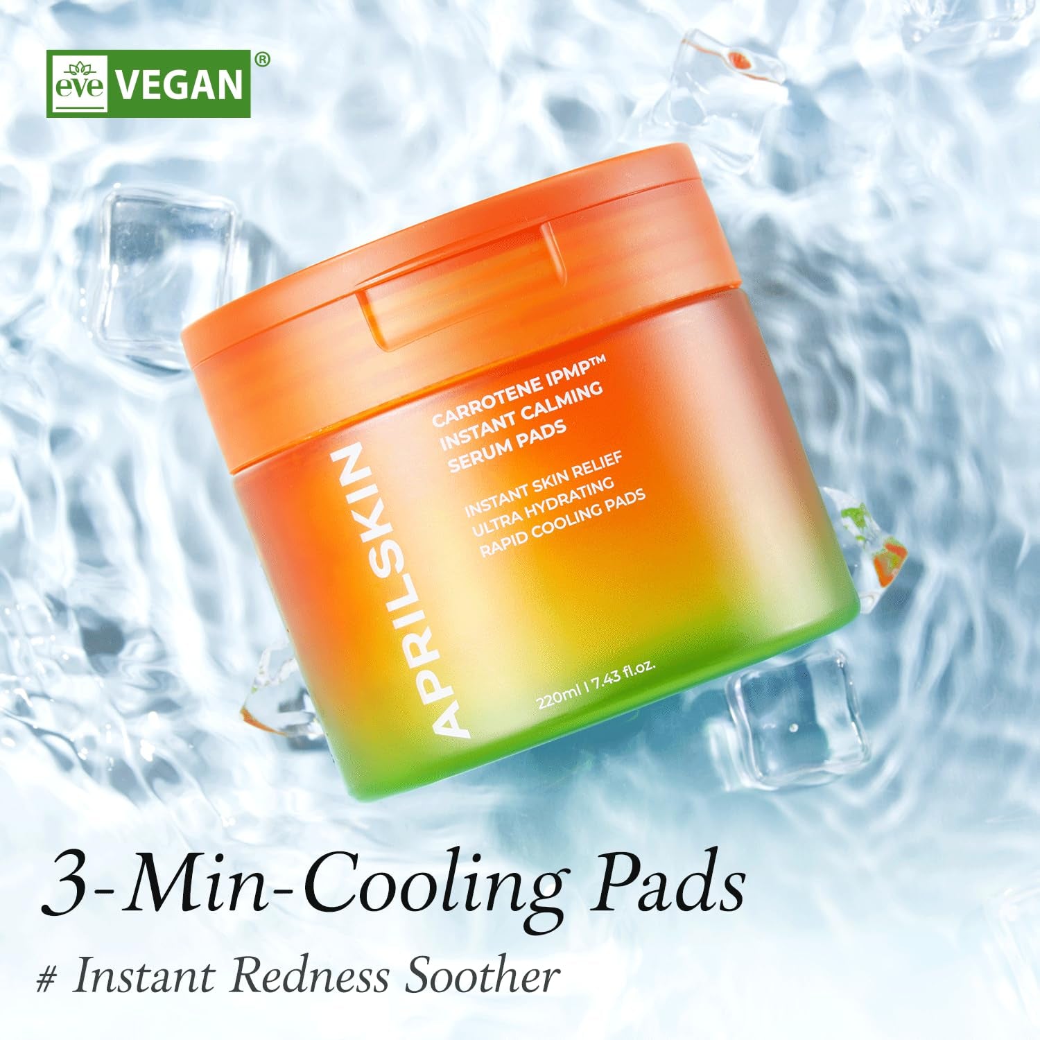 Carrotene IPMP™ Instant Calming Serum Toner Pads | 5-Minute Cooling Serum Pads | Vegan, Cruelty-Free | Non-Comedogenic | Toner-Serum-Sheet Mask All-In-One | Korean Skin Care, 80 Pads