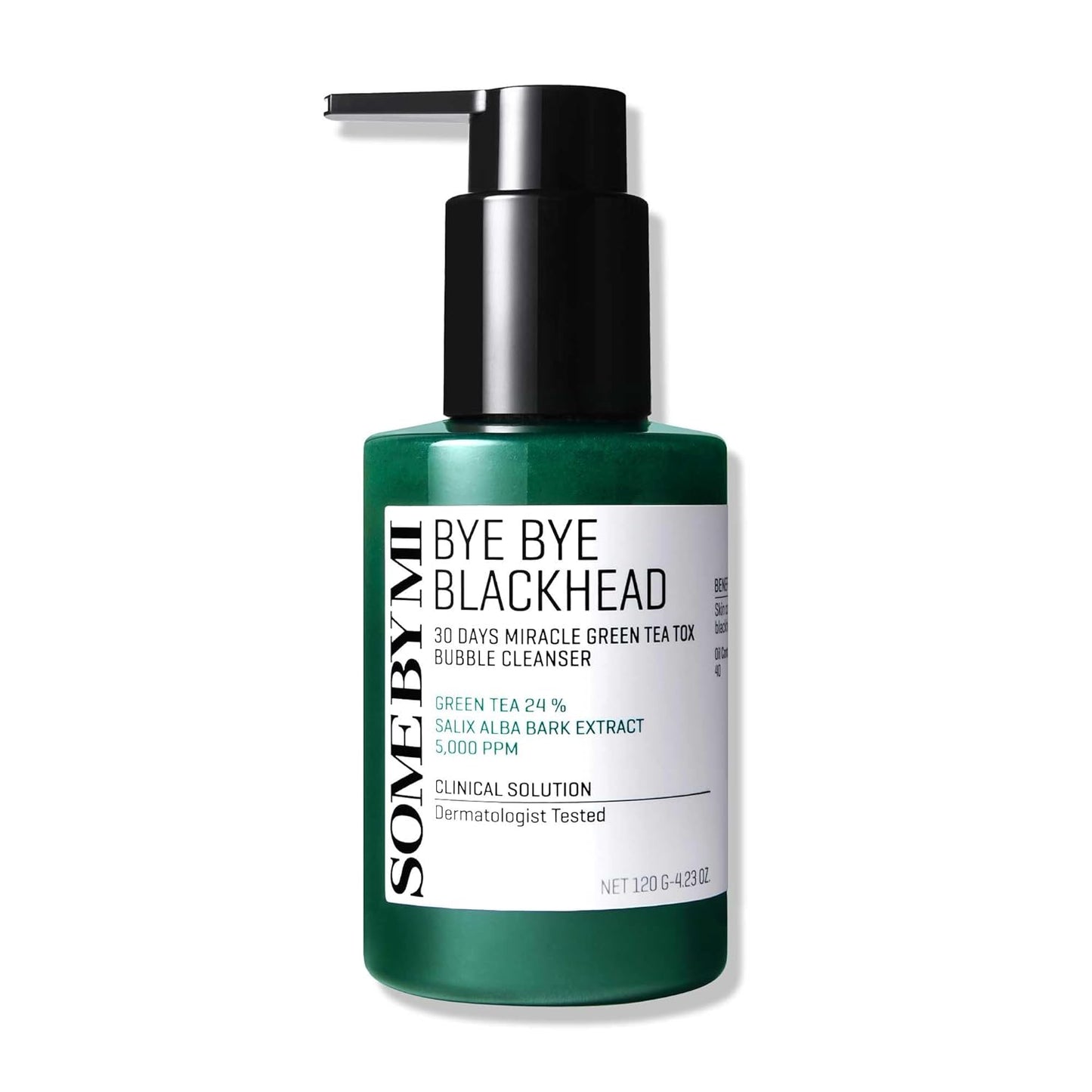 Bye Bye Blackhead 30 Days Miracle Green Tea Tox Bubble Cleanser – 4.23Oz, 120G – Korean Face Wash & Bubble Face Mask – Daily Blackhead-Removing Pore Minimizer for Face – Korean Skin Care