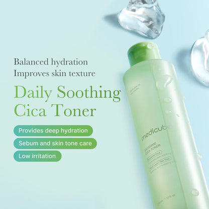 Exosome Cica Toner | Daily Soothing Toner with Exosome Cica, Heartleaf, Tea Tree, 12 Kinds of Cica | Low Irritation, Sebum Care Korean Skin Care, for Stressed Skin (210Ml / 7.10 Fl.Oz.)