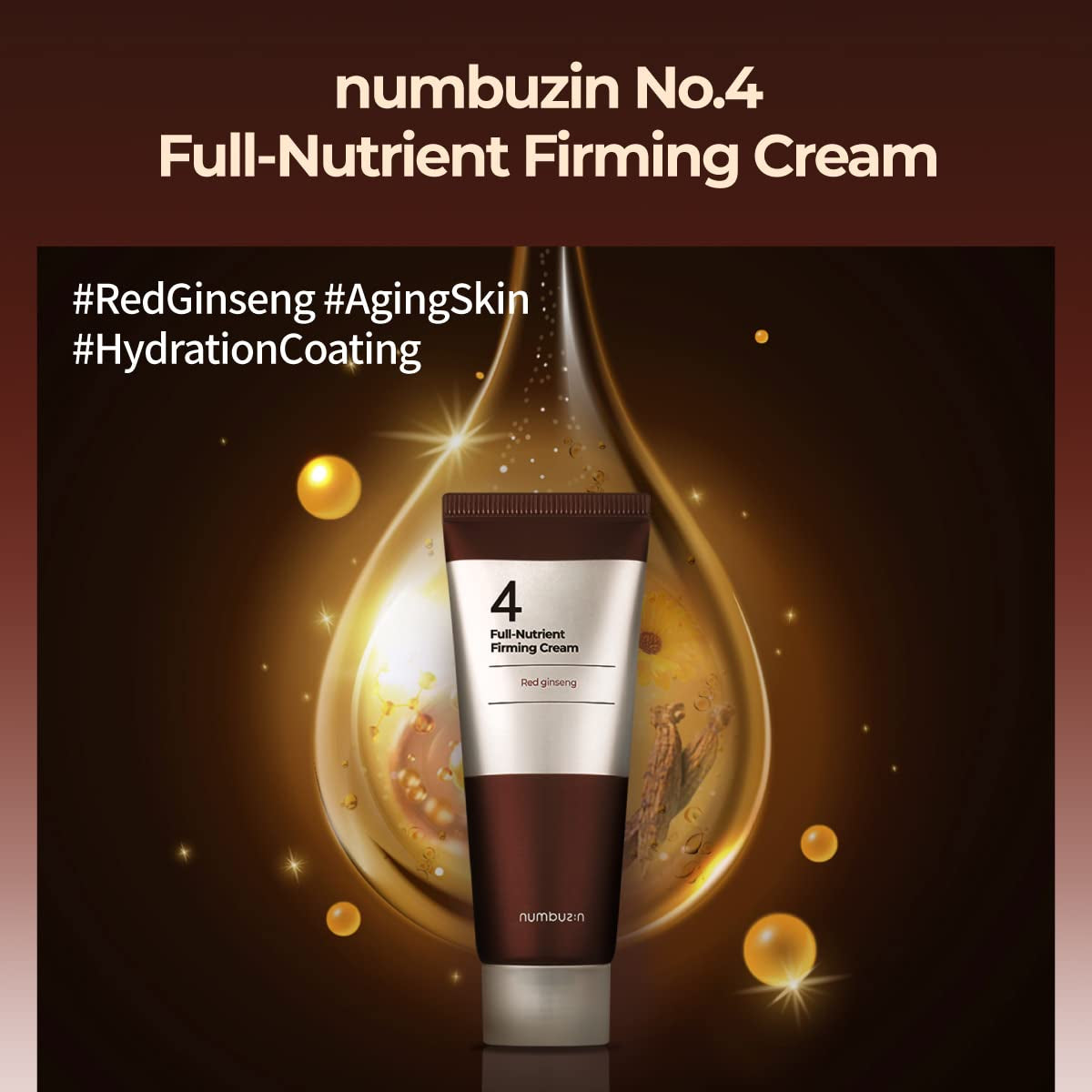 No.4 Cream | Full-Nutrient Firming Cream | Skin Elasticity, Wrinkle Care, Anti-Aging, Deeply Nourishing, Hydration | Red Ginseng, Panthenol, Niacinamide, Bifida | 2.02 Fl. Oz.
