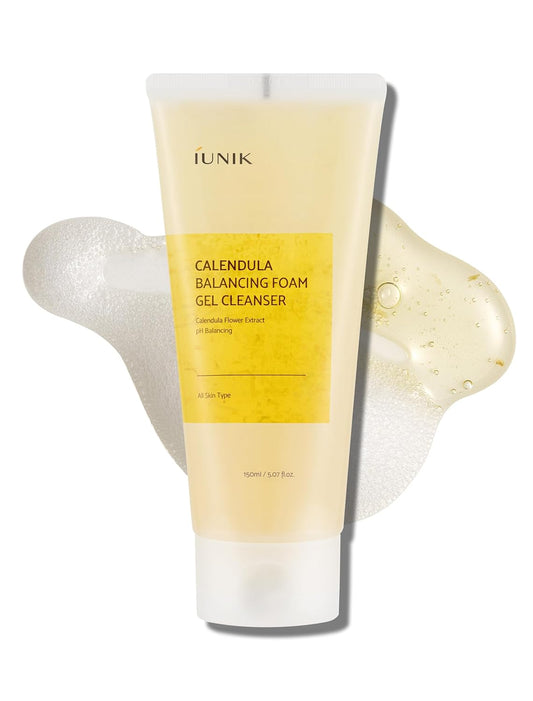 Low Ph Calendula Balancing Foam Gel Cleanser for All Skin Types – Face Wash with Centella Asiatica & Beta Glucan – Gentle Hydrating Mild Facial Cleanser 5.07 Fl. Oz. Korean Skincare