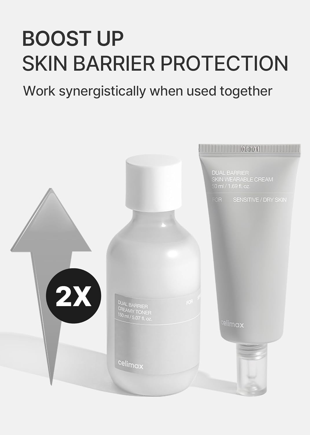 Dual Barrier Trial Kit Travel Size, Gift Set | with Creamy Toner & Skin Wearable Cream, Travel Size, Mini-Sized Gift Set, Ceramides, Peptide