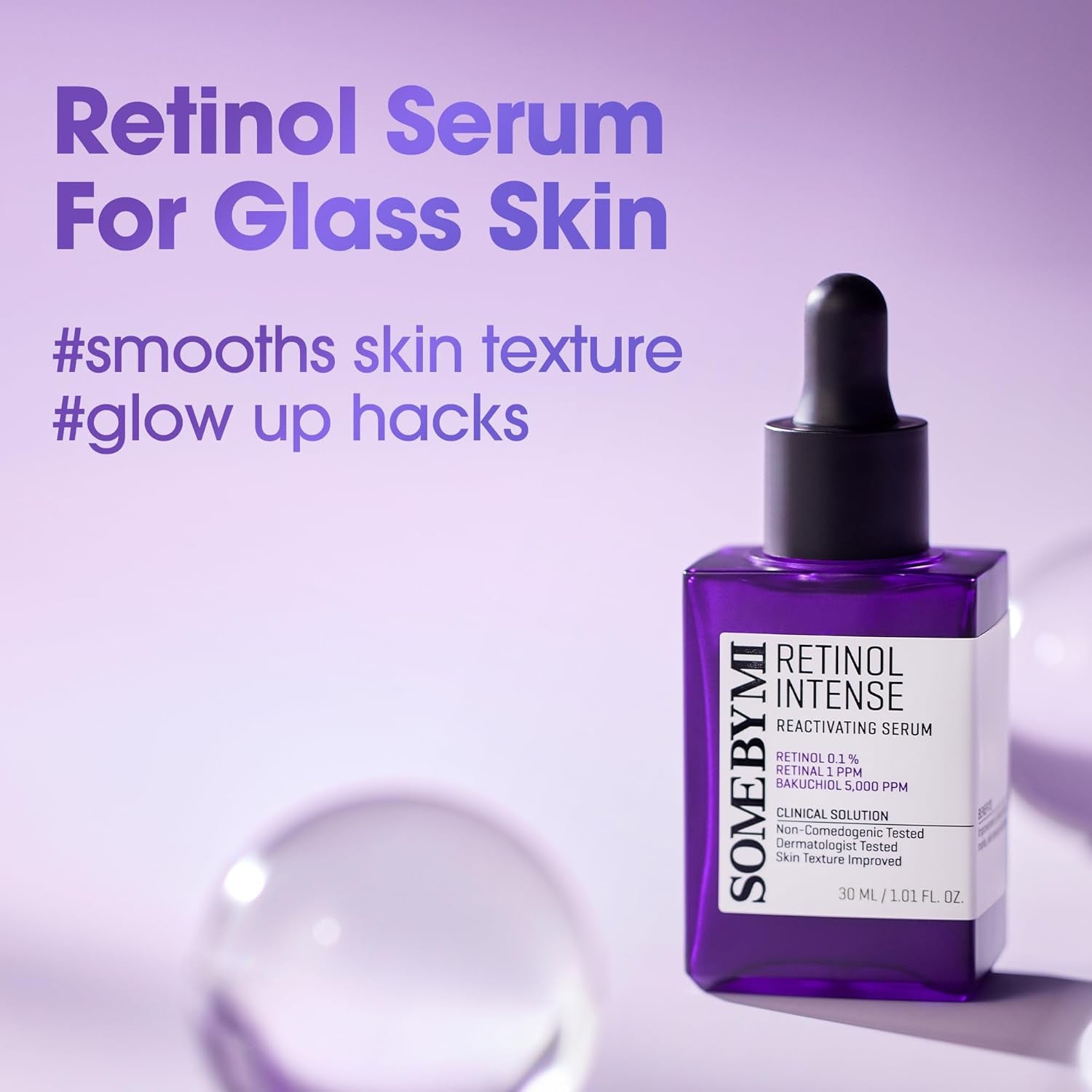 Retinol Intense Reactivating Serum – 1.01Oz, 30Ml – Korean Bakuchiol Retinol Serum for Face Firming – Improves Signs of Aging, Minimizes Pore Size & Refines Skin Texture – Korean Skin Care