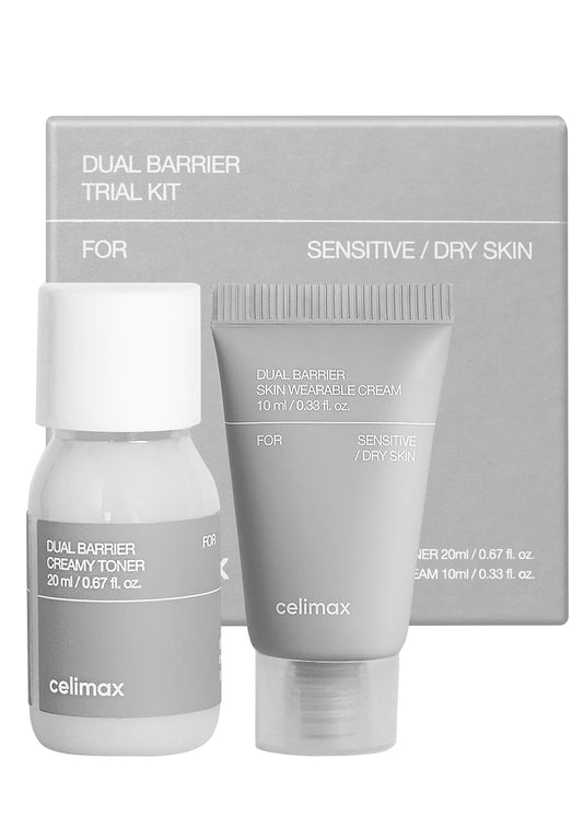 Dual Barrier Trial Kit Travel Size, Gift Set | with Creamy Toner & Skin Wearable Cream, Travel Size, Mini-Sized Gift Set, Ceramides, Peptide
