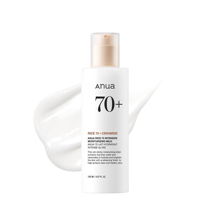 Rice 70 Intensive Moisturizing Milk, Lotion for Deep Hydration and Nourishing, Glowy Glass Skin, Rice Water, Niacinamide, Ceramides, Lightweight, Korean Skincare, 150Ml/ 5.07 Fl.Oz.