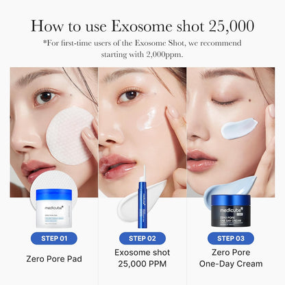Zero Exosome Shot 25,000 PPM Spicule Facial Serum | Liquid Skin Booster Serum | Exosome, AHA+BHA+PHA | Pore Care, Dead Skin Cells, Skin Texture | Korean Skin Care 0.43 Fl.Oz
