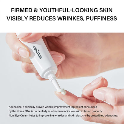 Real Noni Eye Cream | with Noni Extract & Bakuchiol (Retinol), anti Aging, for Wrinkle, Crows Feet & under Eye, Dark Circles, Brightening, Hydrating, Sensitive for Skin, 20Ml