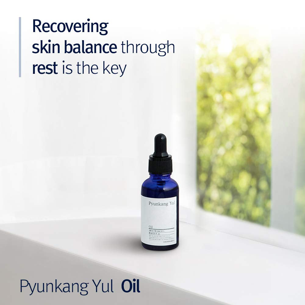 PKY Facial Oil for All Skin Types - 100% Natural Vitamin E from Shea Butter, Pure Vitamin C from Lemon & Bergamot, Lavender & Rosemary Leaf Oil Calm Irritated Skin 0.9 Fl. Oz