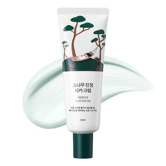 Pine Calming Cica Cream 1.69 Fl Oz, Low-Acidic Soothing Moisturizer with Pine Cica, BHA + LHA, and Hyaluronic Acid for Skin Barrier Support, Sebum Control, and Hydration, Korean Skincare