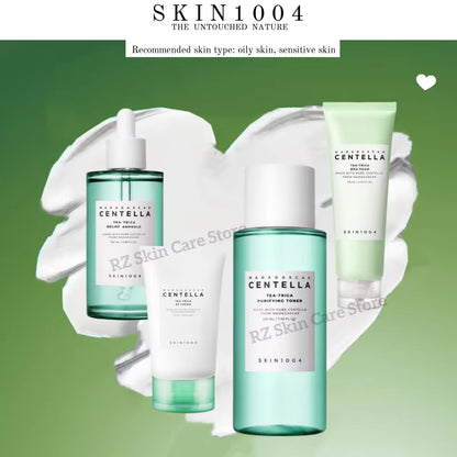 SKIN1004 Centella Skincare Korean 4Pc/Set Madagascar Moisturize Toner Serum Whitening Cream Face Wash Cleansing Oil Essence