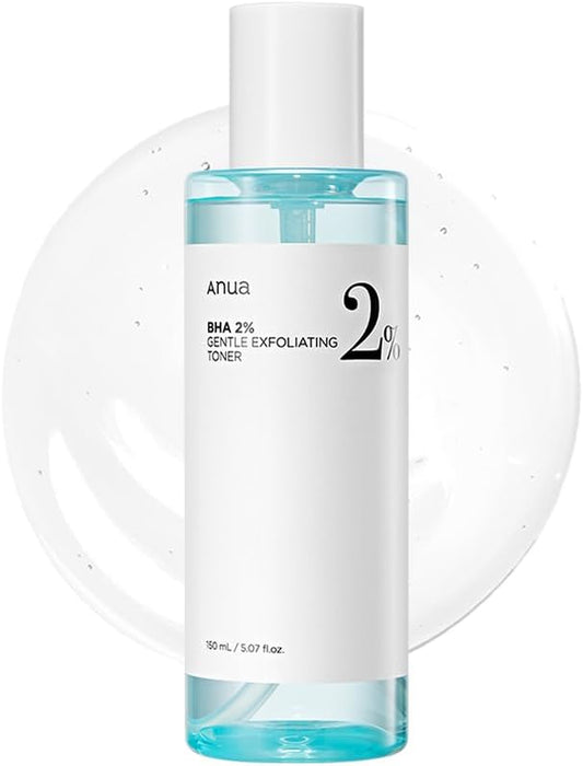 BHA 2% Gentle Exfoliating Toner, Mild Facial Exfoliant, Salicylic Acid for Pores and Sebum, Teatree Extract, Hyaluronic Acid, Ceramides (150Ml / 5.07 Fl.Oz.)