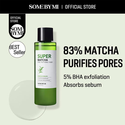 Super Matcha Pore Tightening Toner - 5.07Oz, 150Ml - Made from Matcha Extracts for Sensitive Skin - Skin Moisturizing and Purifying - Blackheads, Sebum and Pore Care - Korean Skin Care