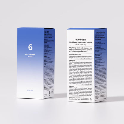 No.6 Serum | Deep Sleep Mask Serum | Iceland Glacier Water for Instant and Long-Lasting Hydration with Hyaluronic Acid & Niacinamide | Korean Skincare for Dry Skin | 1.69 Fl. Oz.