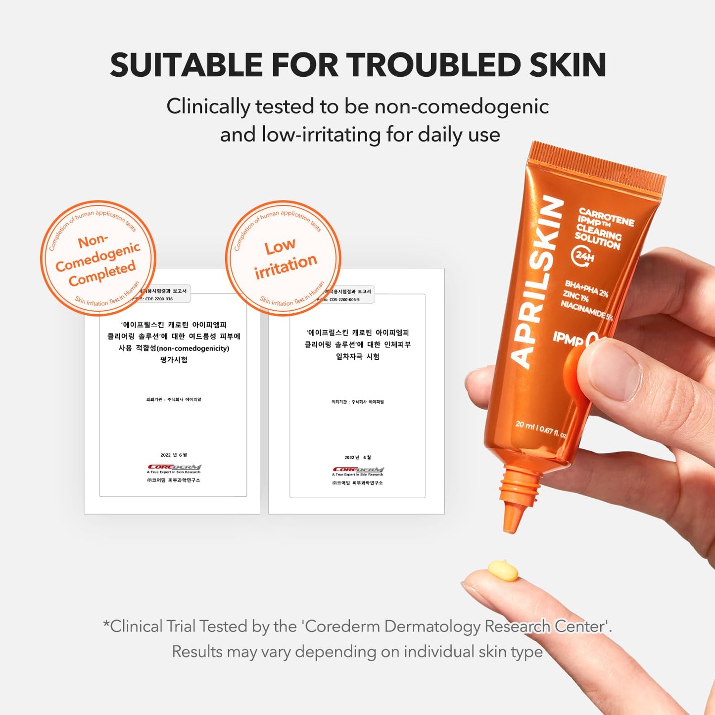 Carrotene IPMP™ Clearing Solution || Quickly Soothes Troubled Areas and Helps Clear Blemishes | Formulated with BHA, AHA, Niacinamide & Zinc Oxide | Vegan, Cruelty-Free (0.67Fl.Oz.)