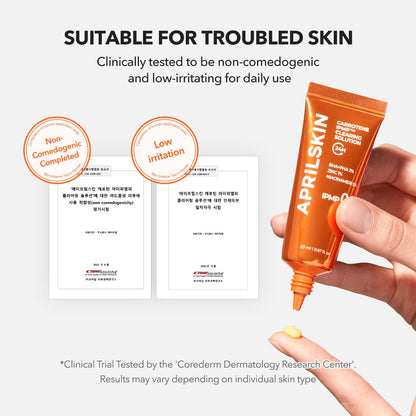 Carrotene IPMP™ Clearing Solution || Quickly Soothes Troubled Areas and Helps Clear Blemishes | Formulated with BHA, AHA, Niacinamide & Zinc Oxide | Vegan, Cruelty-Free (0.67Fl.Oz.)